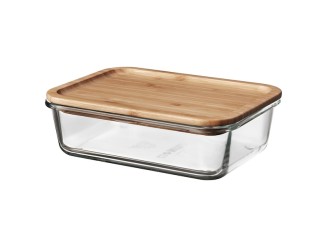 Tupper de Vidrio con Tapa de Bambú
